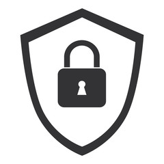 shield with safe padlock isolated icon vector illustration design