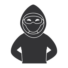 thief dangerous avatar character vector illustration design