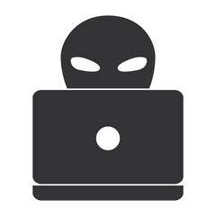 alien with laptop icon vector illustration design