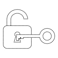 safe padlock with key vector illustration design