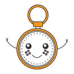 chronometer timer kawaii character vector illustration design