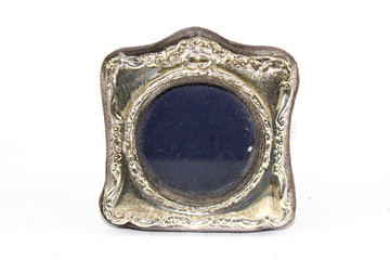 Miniature Silver Picture Photo Frame on White background