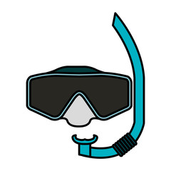 snorkel and googles isolated icon vector illustration design
