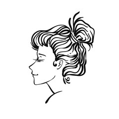 Vector woman portrait vignette