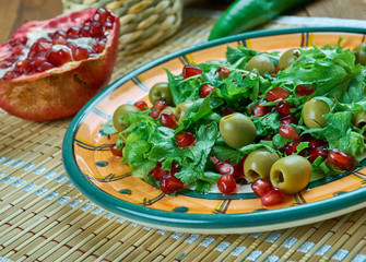 Turkish salad with pomegranate.