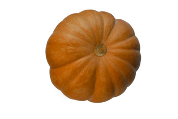 Muscat pumpkin isolated on white background. from above