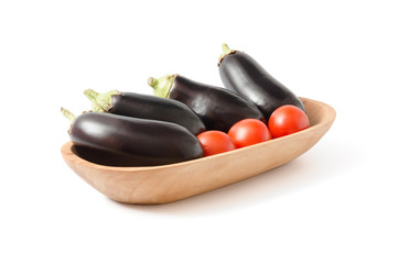 Auberginen und Tomaten