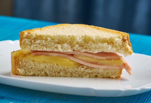 Ham Omelet Grilled Cheese Sandwich