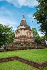 Fototapeta na wymiar Wat Ched Yot antique temple at Chiang Mai Thailand