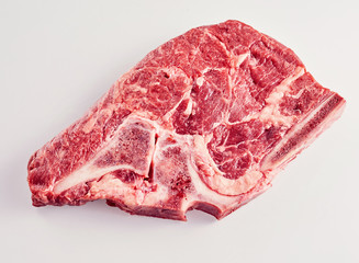 Raw cote de boeuf steak isolated on white
