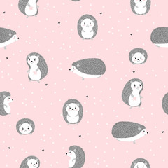 Hedgehog seamless pattern