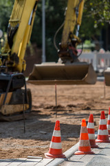 Baustellenabsperrung im Straßenbau