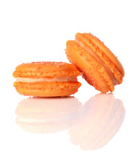 French dessert. Sweet orange macaroons or macarons