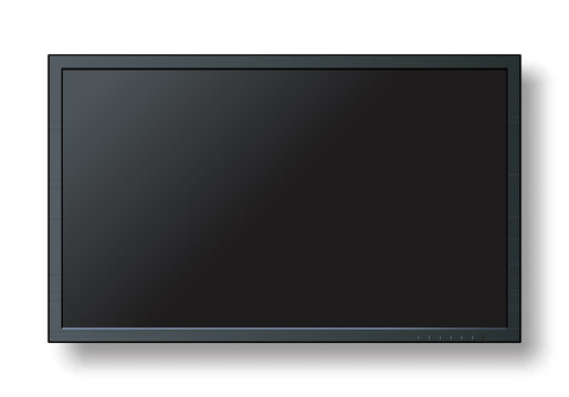 TV, modern blank screen lcd, led, isolate on background