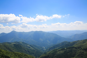 Fototapeta na wymiar 四国カルスト　天狗荘前からの風景 
