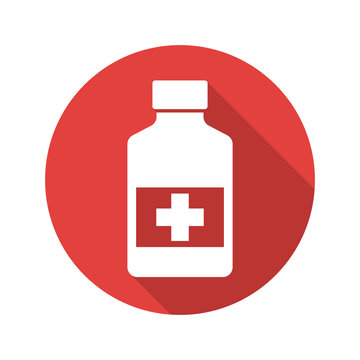 Medicine bottle flat design icon