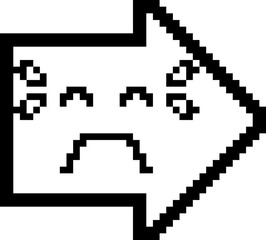 Obraz premium Crying 8-Bit Cartoon Arrow