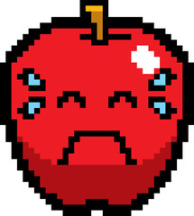 Obraz premium Crying 8-Bit Cartoon Apple