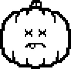 Fototapeta premium Dead 8-Bit Cartoon Pumpkin