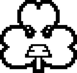 Angry 8-Bit Cartoon Shamrock