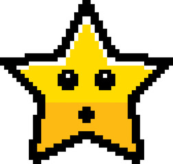 Naklejka premium Surprised 8-Bit Cartoon Star