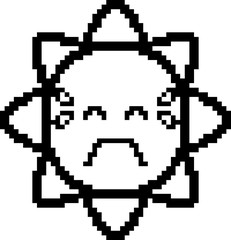 Crying 8-Bit Cartoon Sun