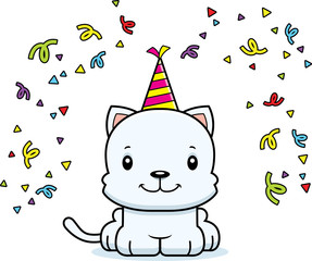 Cartoon Smiling Party Kitten