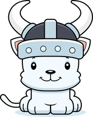 Cartoon Smiling Viking Kitten