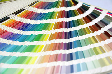 Rainbow Sample Colors Palette Catalog, Color swatches book isolated on White Background. 