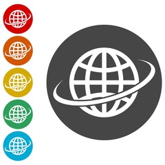 Vector logo globe icons set 
