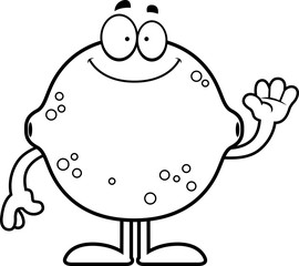 Cartoon Lemon Waving
