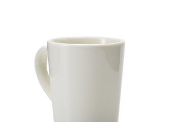 White brand mug empty for coffee or tea