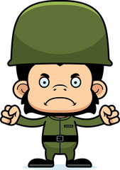 Cartoon Angry Soldier Chimpanzee