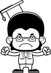 Fototapeta premium Cartoon Angry Teacher Chimpanzee