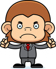 Obraz premium Cartoon Angry Businessperson Monkey