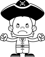 Cartoon Angry Pirate Orangutan