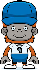 Cartoon Smiling Coach Orangutan