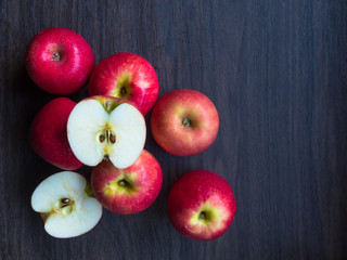 Still life with group of red apples