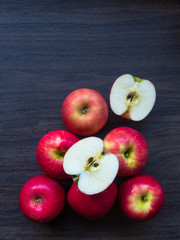 Still life with group of red apples