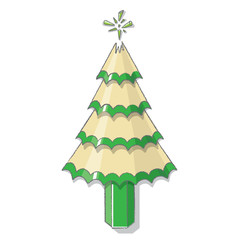 Green Pencil Shavings Christmas Tree