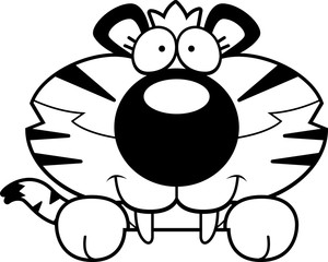 Saber-Toothed Tiger Peeking