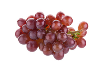 Red grapes isolated on over white background