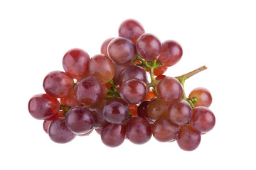 Red grapes isolated on over white background