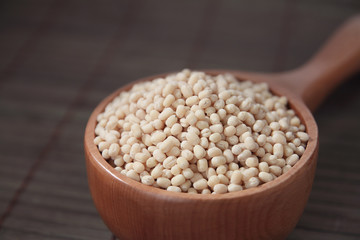 Indian Black Gram with Wooden Scoop
