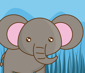 cute elephant icon over colorful background vector illustration