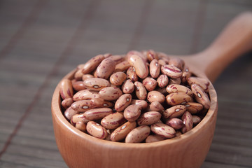 Indian red adzuki beans with Wooden Scoop