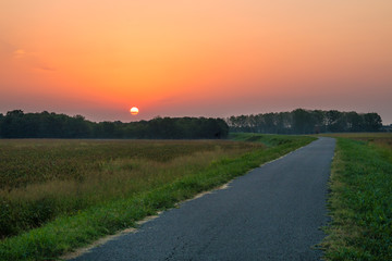 Sunrise in Po Valley (Italy)