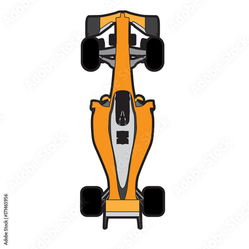 "Top view of a racing car, Vector illustration" Stock image and royalty