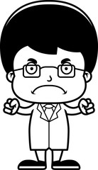 Fototapeta premium Cartoon Angry Scientist Boy