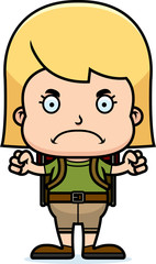 Cartoon Angry Hiker Girl